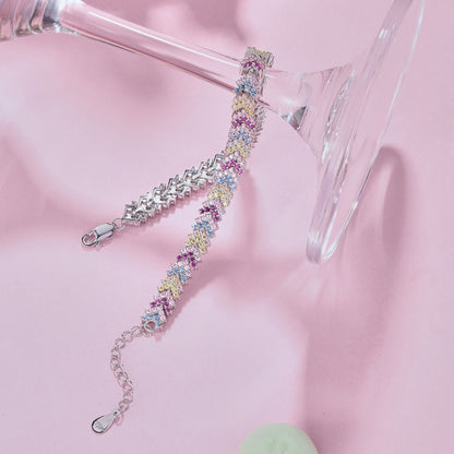 [Perla Lux]Ornate Sparkling Round Cut Party Bracelet