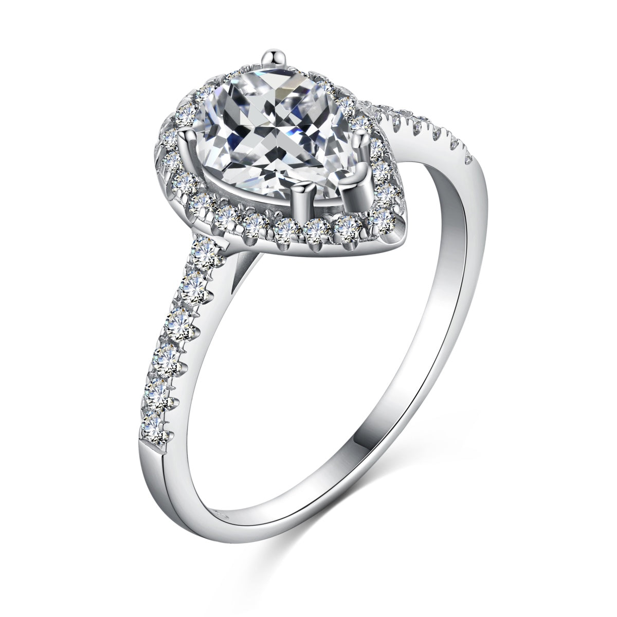 [Perla Lux]1.0 Carat Luxurious Resplendent Water Drop Shape Wedding Ring