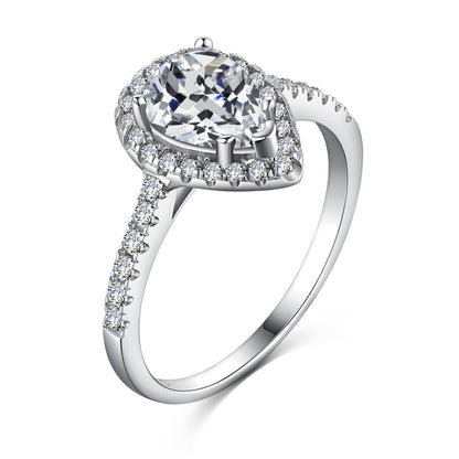 [Perla Lux]1.0 Carat Luxurious Resplendent Water Drop Shape Wedding Ring