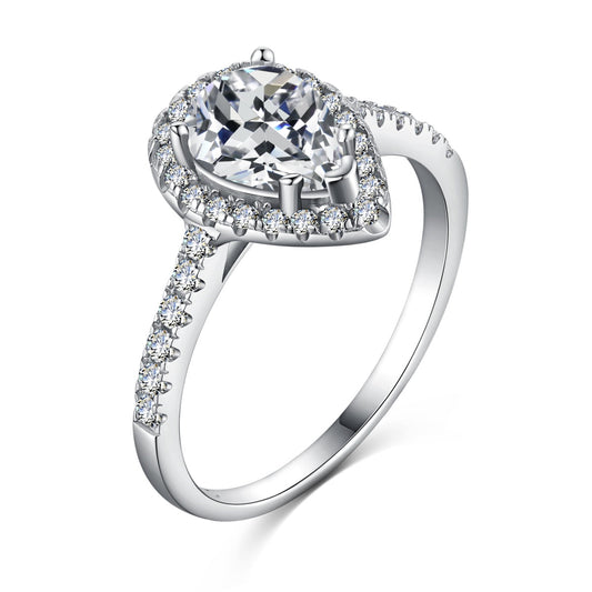 [Perla Lux]1.0 Carat Luxurious Resplendent Water Drop Shape Wedding Ring