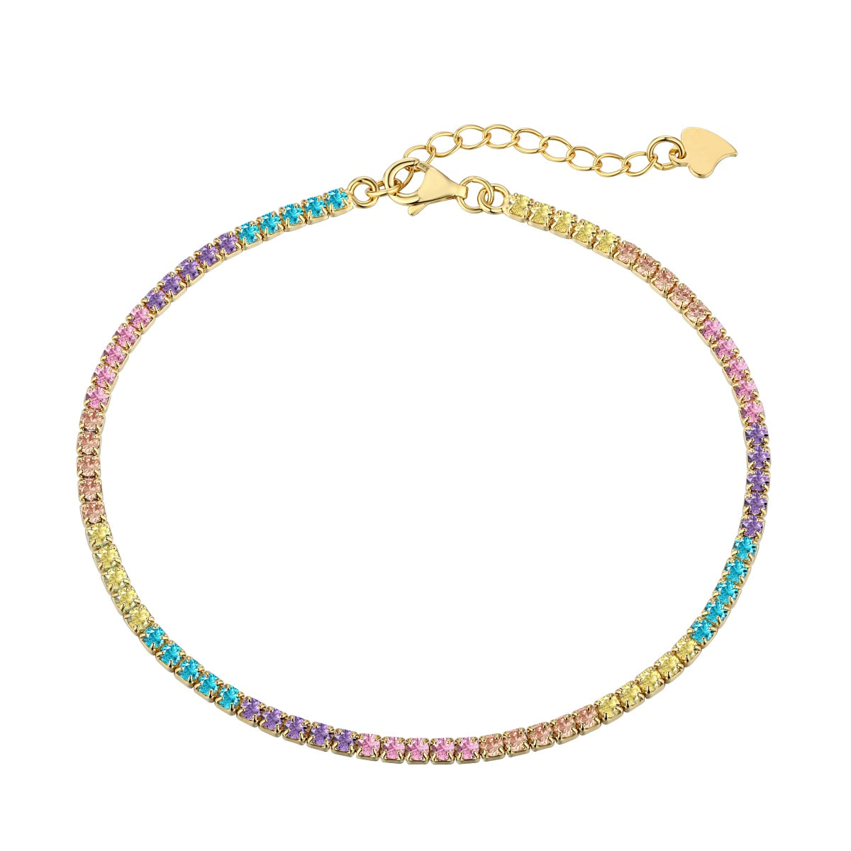 [Perla Lux]Dazzling Colorful Round Cut Daily Bracelet