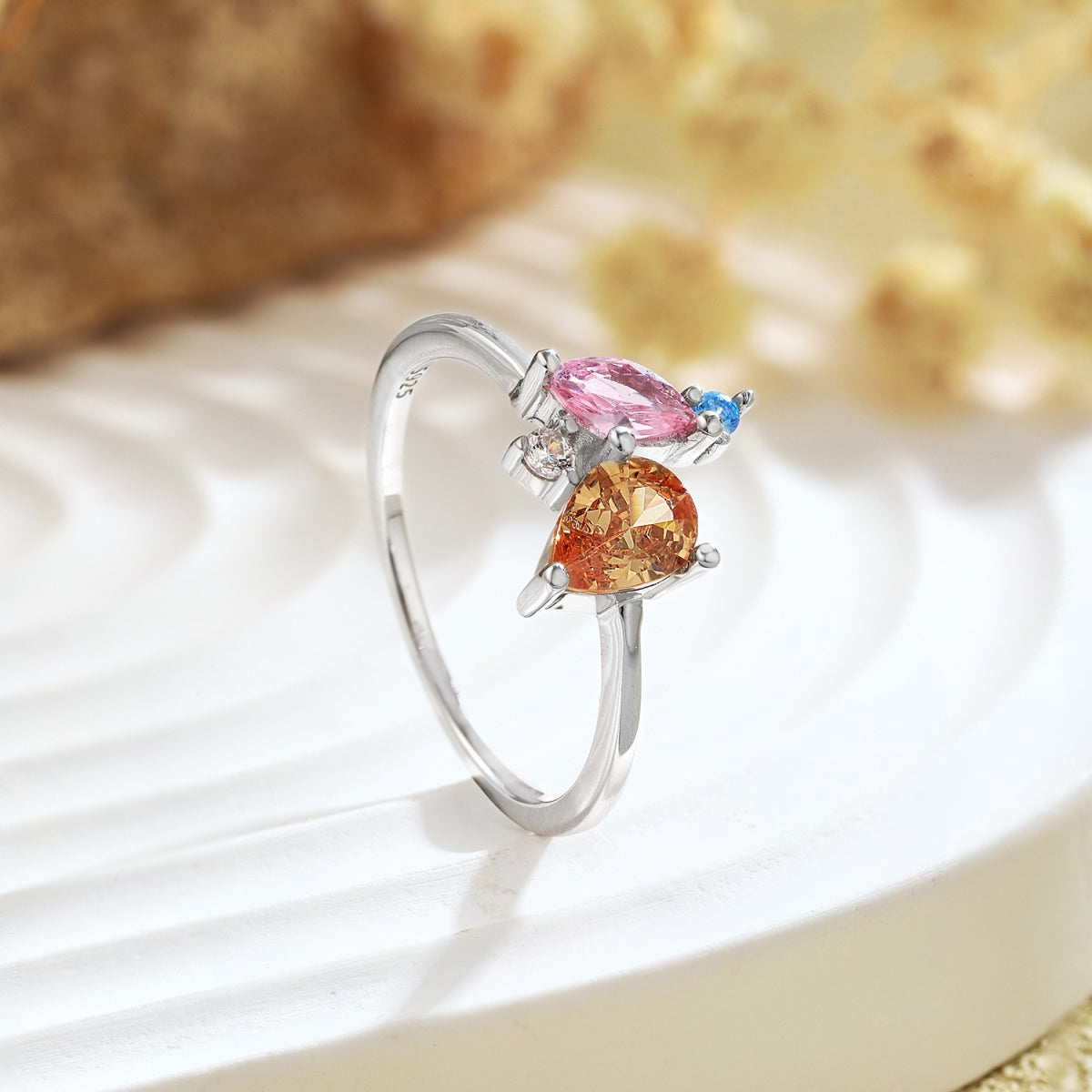 [Perla Lux]Radiant Colorful Multi Cut Daily Ring