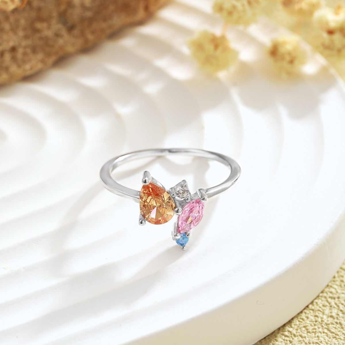 [Perla Lux]Radiant Colorful Multi Cut Daily Ring