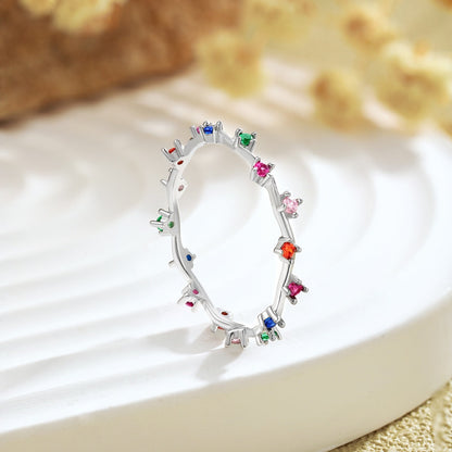 [Perla Lux]Radiant Colorful Round Cut Daily Ring