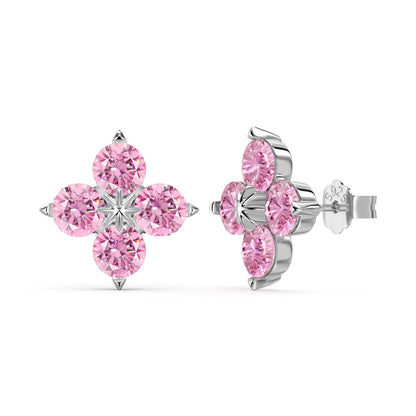 [Perla Lux]Four-Leaf Clover Eight-Pointed Star Earrings