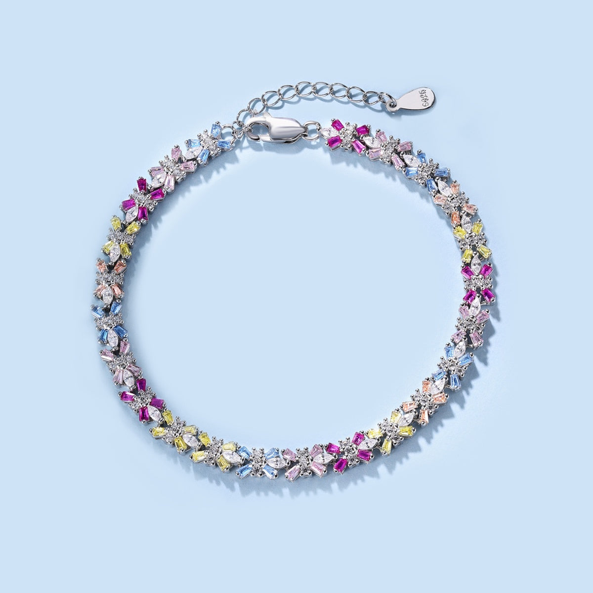 [Perla Lux]Radiant Colorful Emerald Cut Party Bracelet