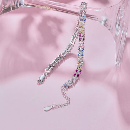 [Perla Lux]Radiant Colorful Emerald Cut Party Bracelet