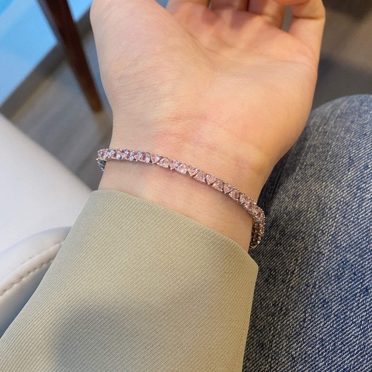 [Perla Lux]Dazzling Romantic Heart Shape Lover Bracelet