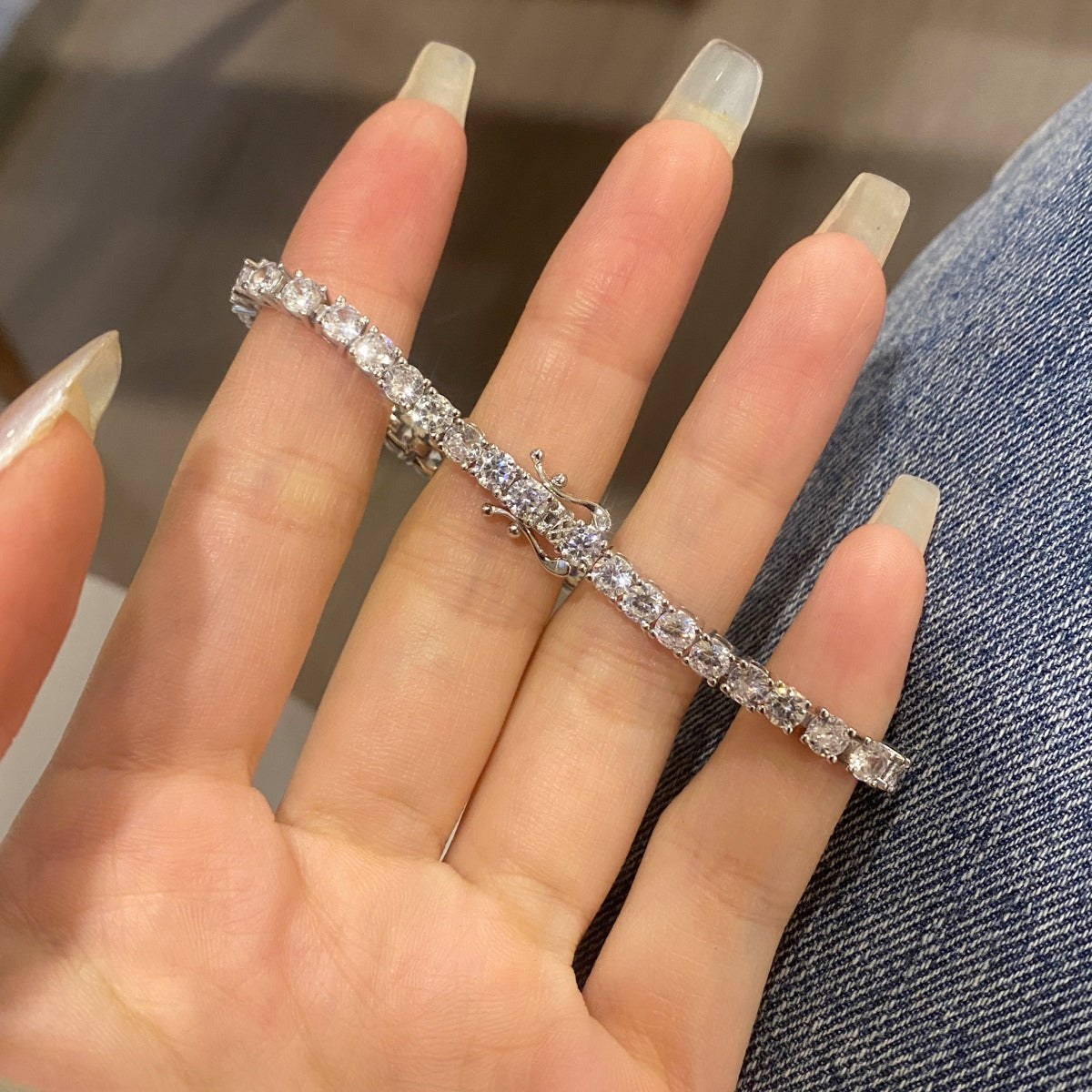 [Perla Lux]Luxurious Ornate Round Cut Tennis Bracelet
