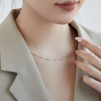 [Perla Lux]Small Bead Clavicle Chain Simple Necklace
