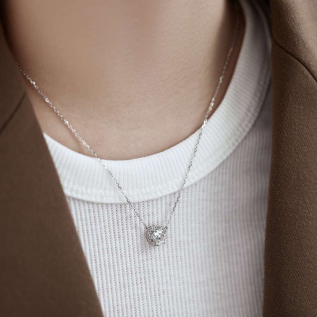 [Perla Lux]Luxurious Round Cut Necklace