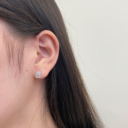 [Perla Lux]Radiant Luxurious Princess Cut Daily Earrings