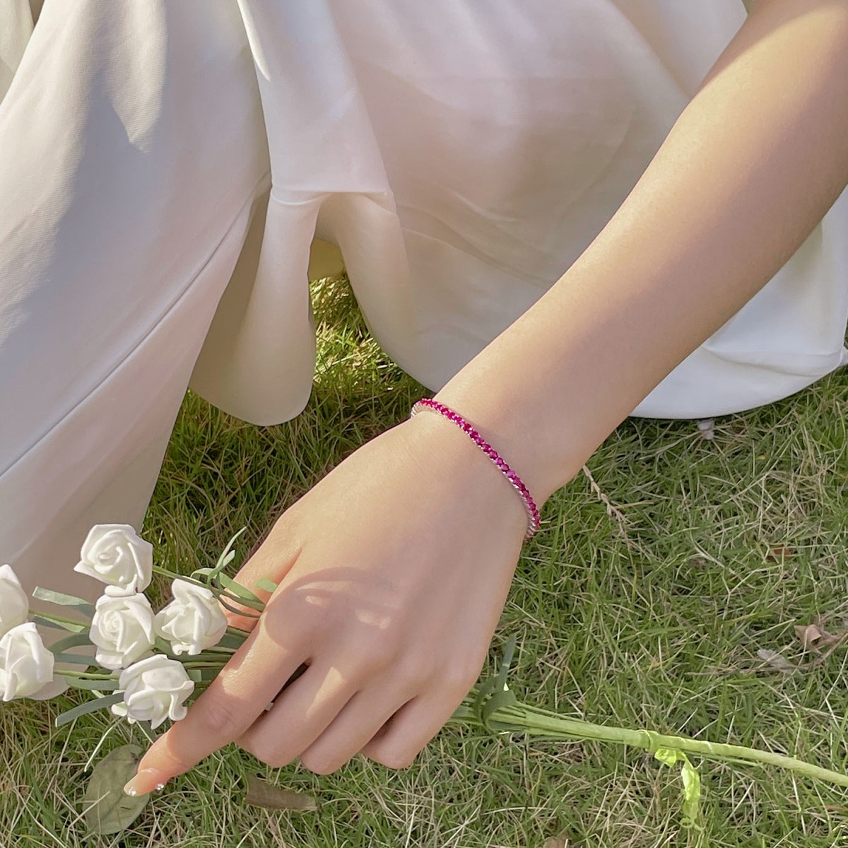 [Perla Lux]Radiant Colorful Round Cut Party Bracelet