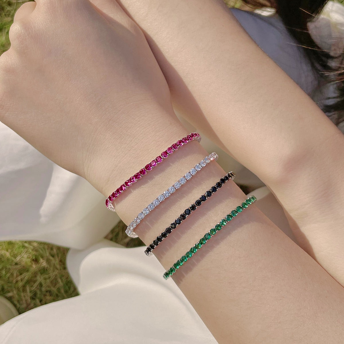 [Perla Lux]Radiant Colorful Round Cut Party Bracelet