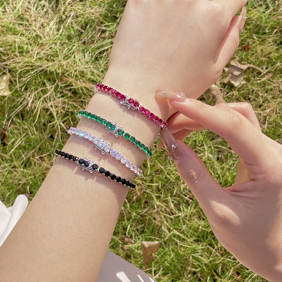 [Perla Lux]Radiant Colorful Round Cut Party Bracelet