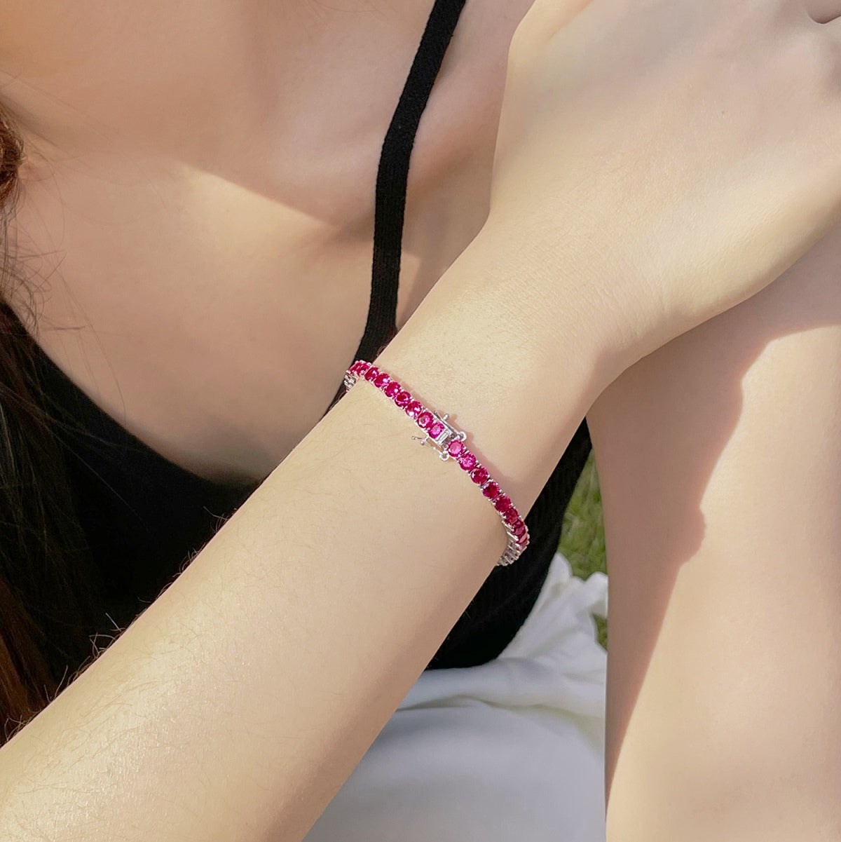 [Perla Lux]Radiant Colorful Round Cut Party Bracelet