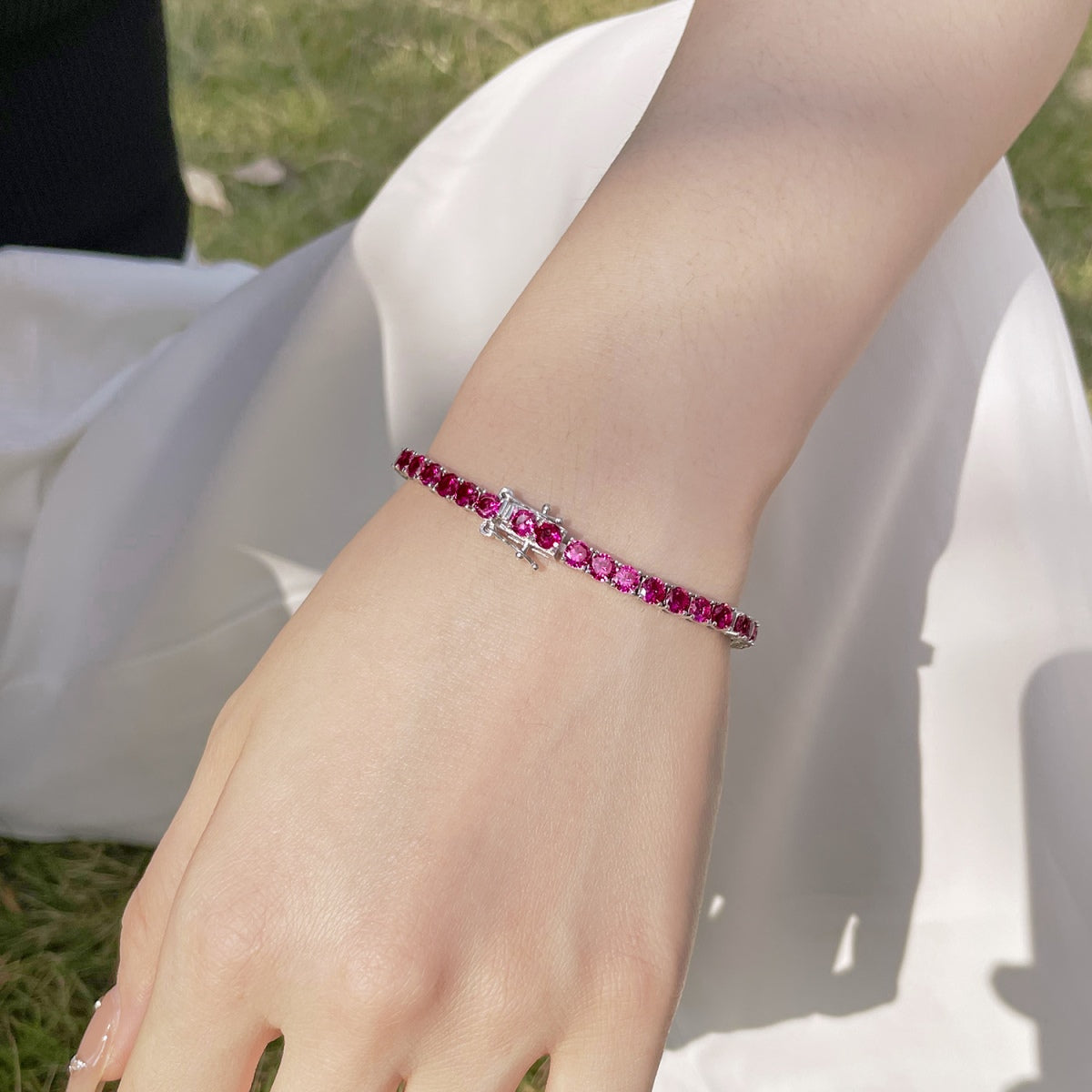 [Perla Lux]Radiant Colorful Round Cut Party Bracelet