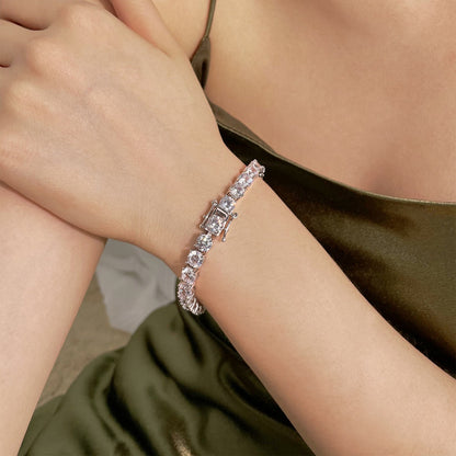 [Perla Lux]0.75 Carat Dazzling Round Cut Wedding Bracelet