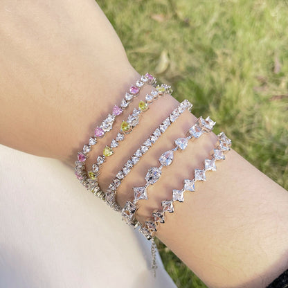 [Perla Lux]Dazzling Romantic Heart Shape Lover Bracelet