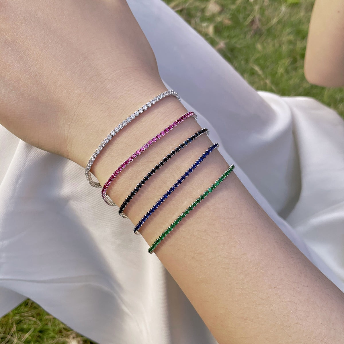 [Perla Lux]Radiant Colorful Round Cut Party Bracelet