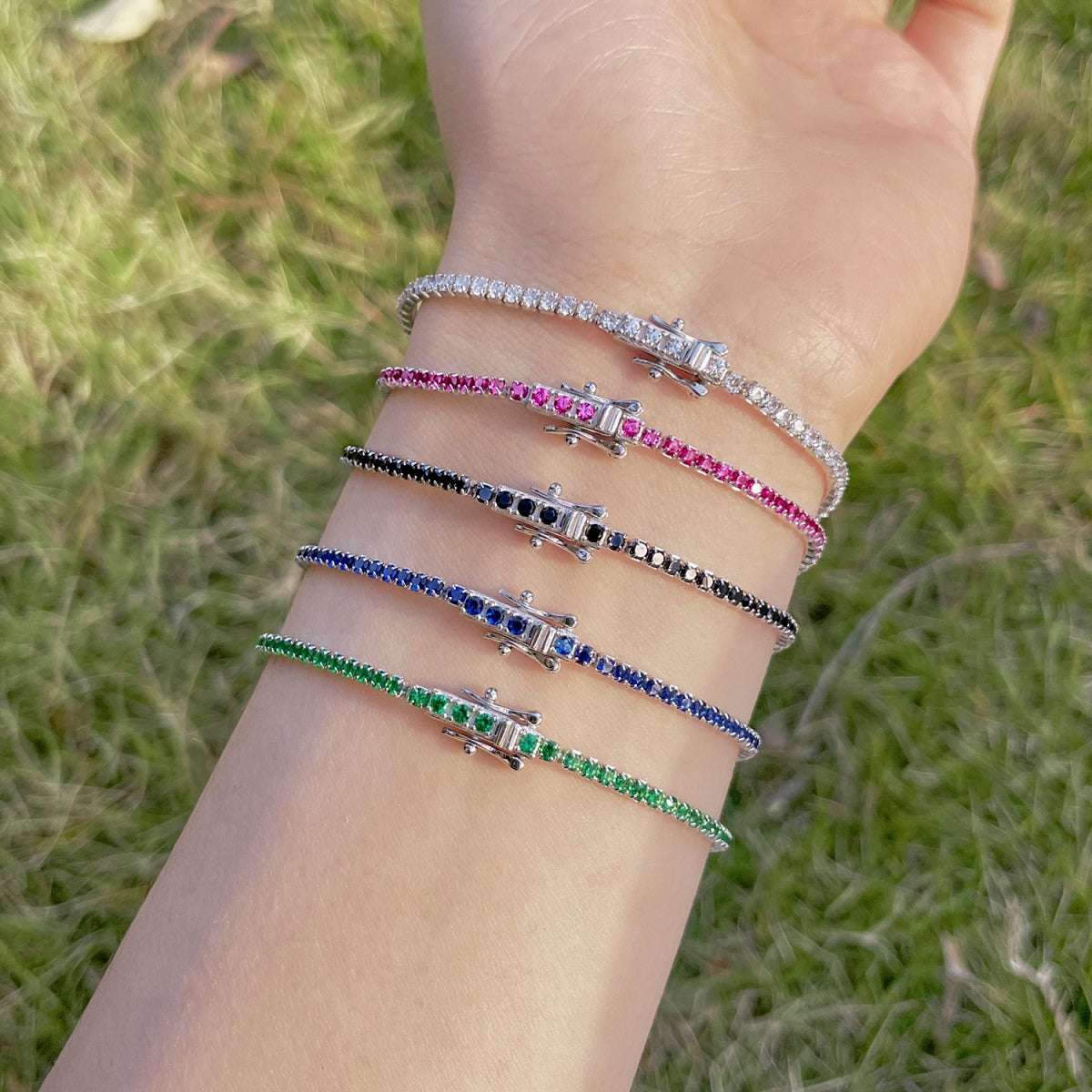 [Perla Lux]Radiant Colorful Round Cut Party Bracelet