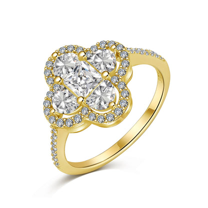 [Perla Lux]Luxurious Eternity Flower Shape Banquet Ring