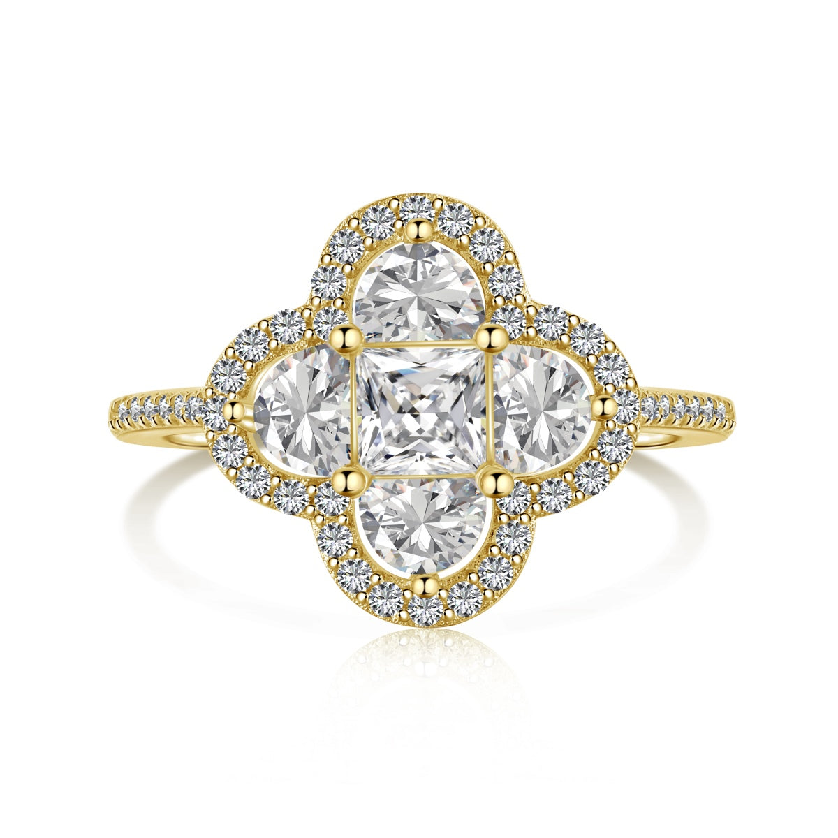 [Perla Lux]Luxurious Eternity Flower Shape Banquet Ring