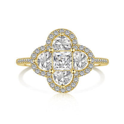 [Perla Lux]Luxurious Eternity Flower Shape Banquet Ring