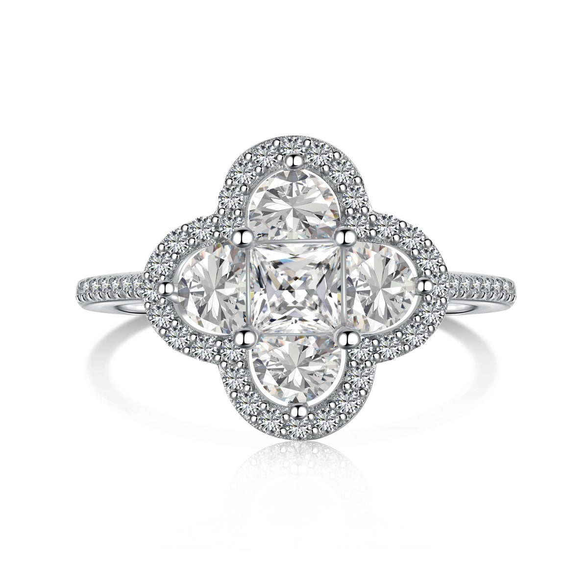 [Perla Lux]Luxurious Eternity Flower Shape Banquet Ring