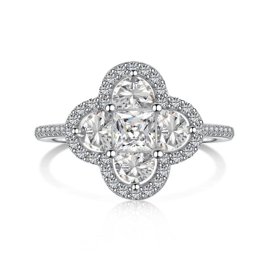 [Perla Lux]Luxurious Eternity Flower Shape Banquet Ring