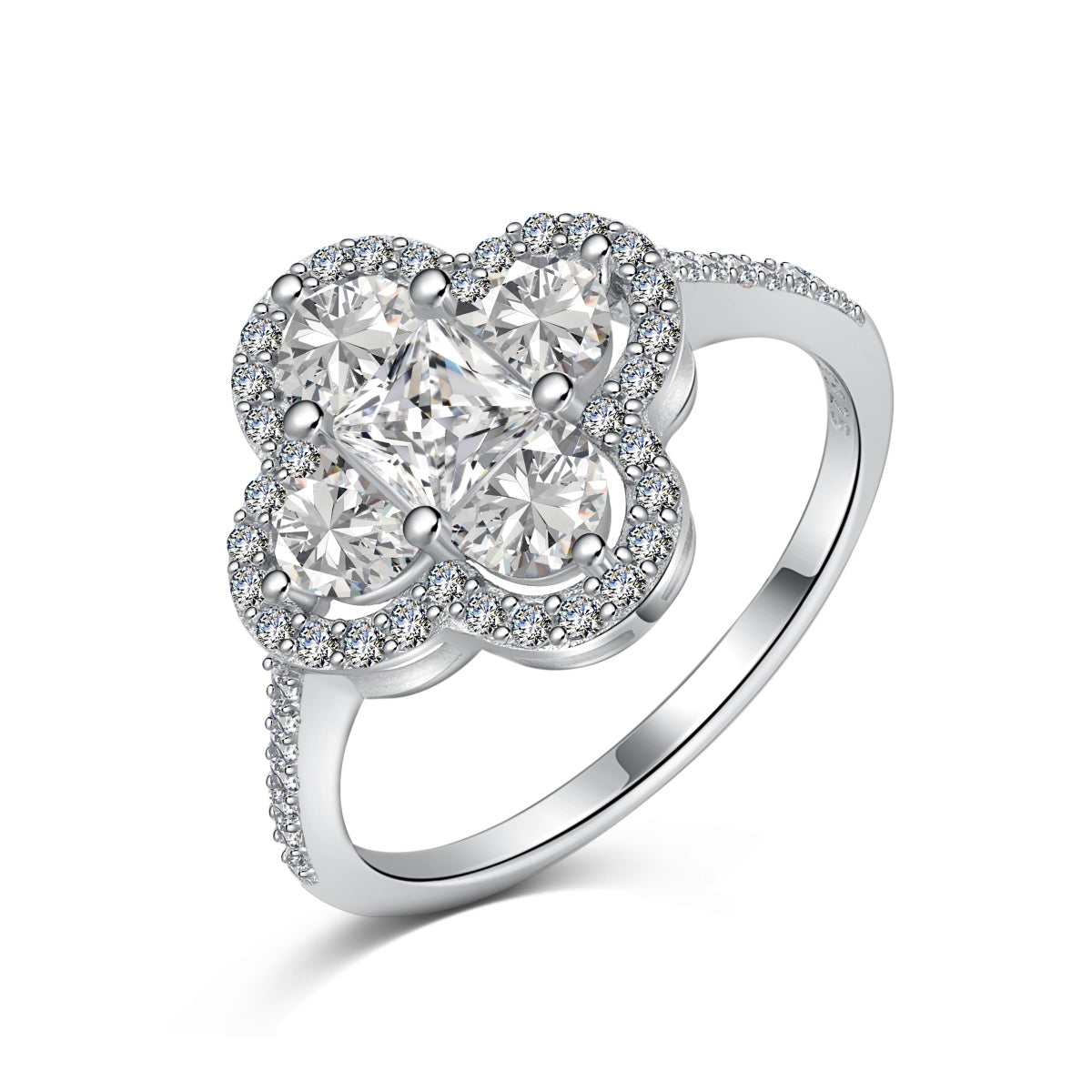 [Perla Lux]Luxurious Eternity Flower Shape Banquet Ring