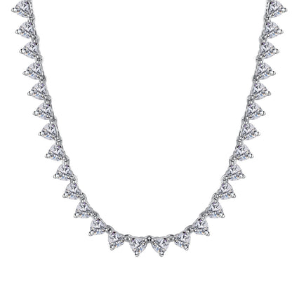 [Perla Lux]Ornate Heart Cut Tennis Necklace