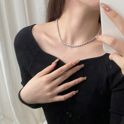[Perla Lux]Ornate Heart Cut Tennis Necklace