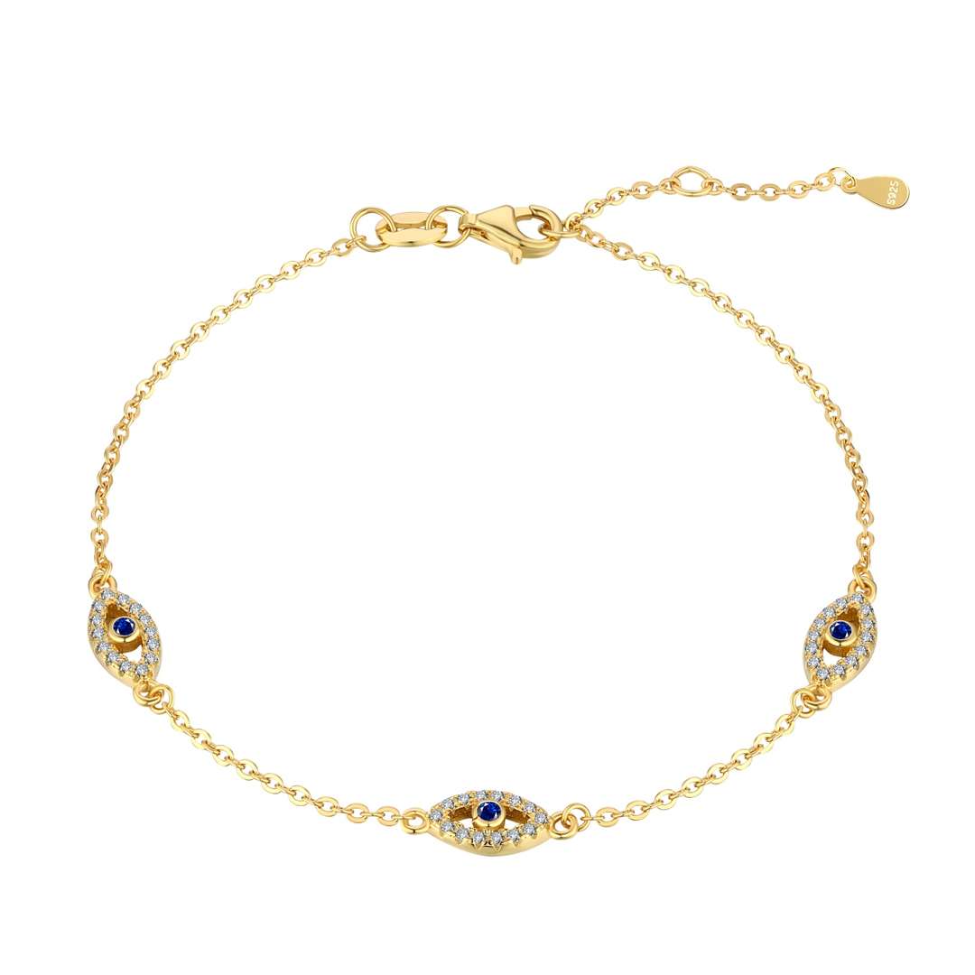 [Perla Lux]Evil Eye Shape Pendent Necklace