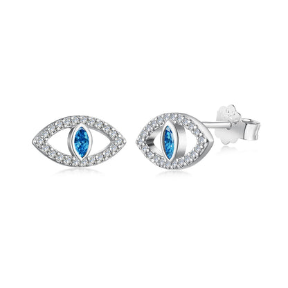[Perla Lux]Blue Devil Eyes Hollow Stud Earrings