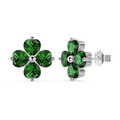 [Perla Lux]Four-Leaf Clover Ball Earrings