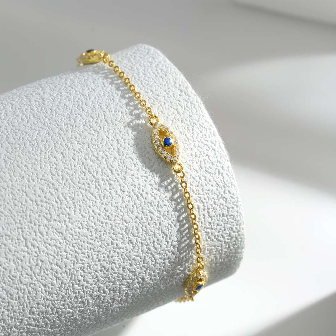 [Perla Lux]Evil Eye Shape Pendent Necklace