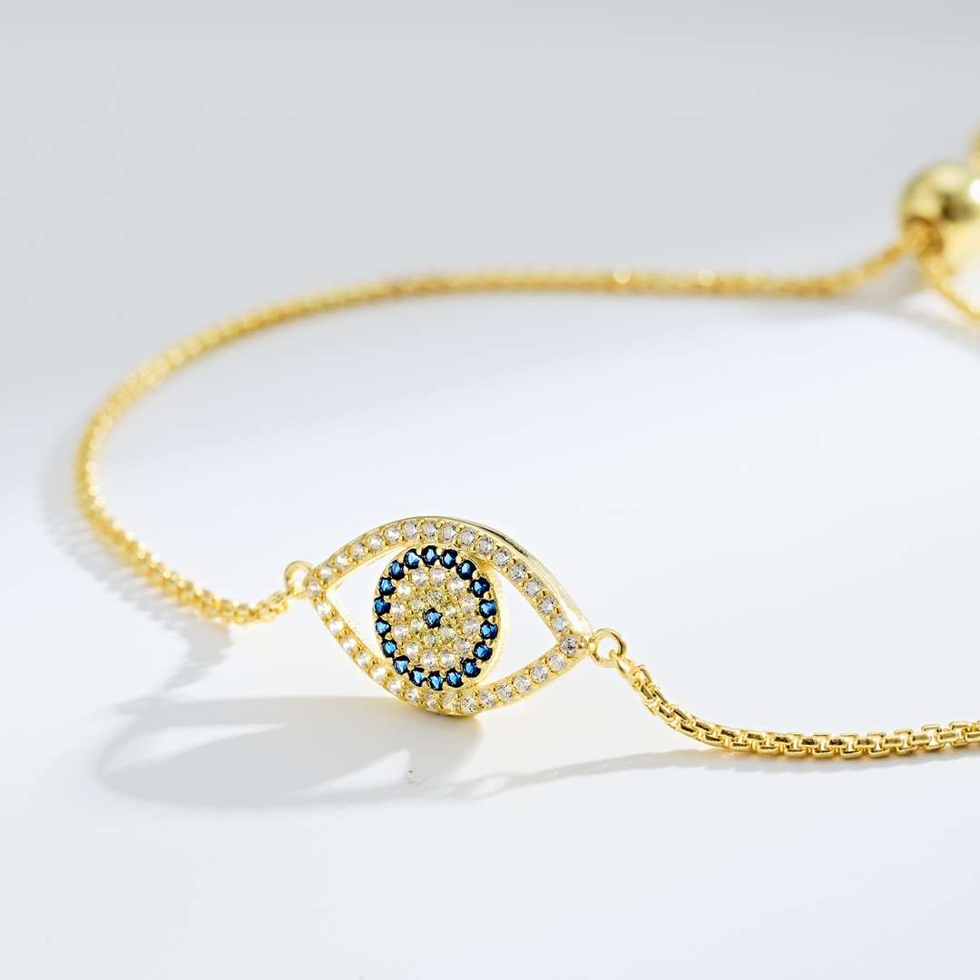 [Perla Lux]Dazzling Eye Shape Necklace