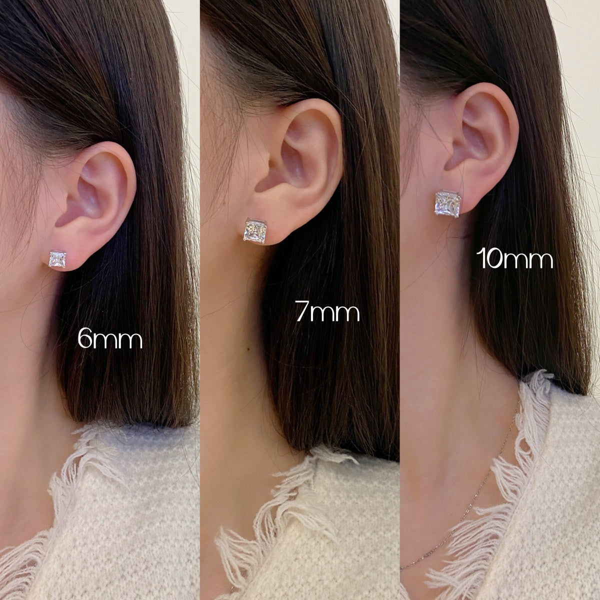 [Perla Lux]Delicate Square Shape Earrings