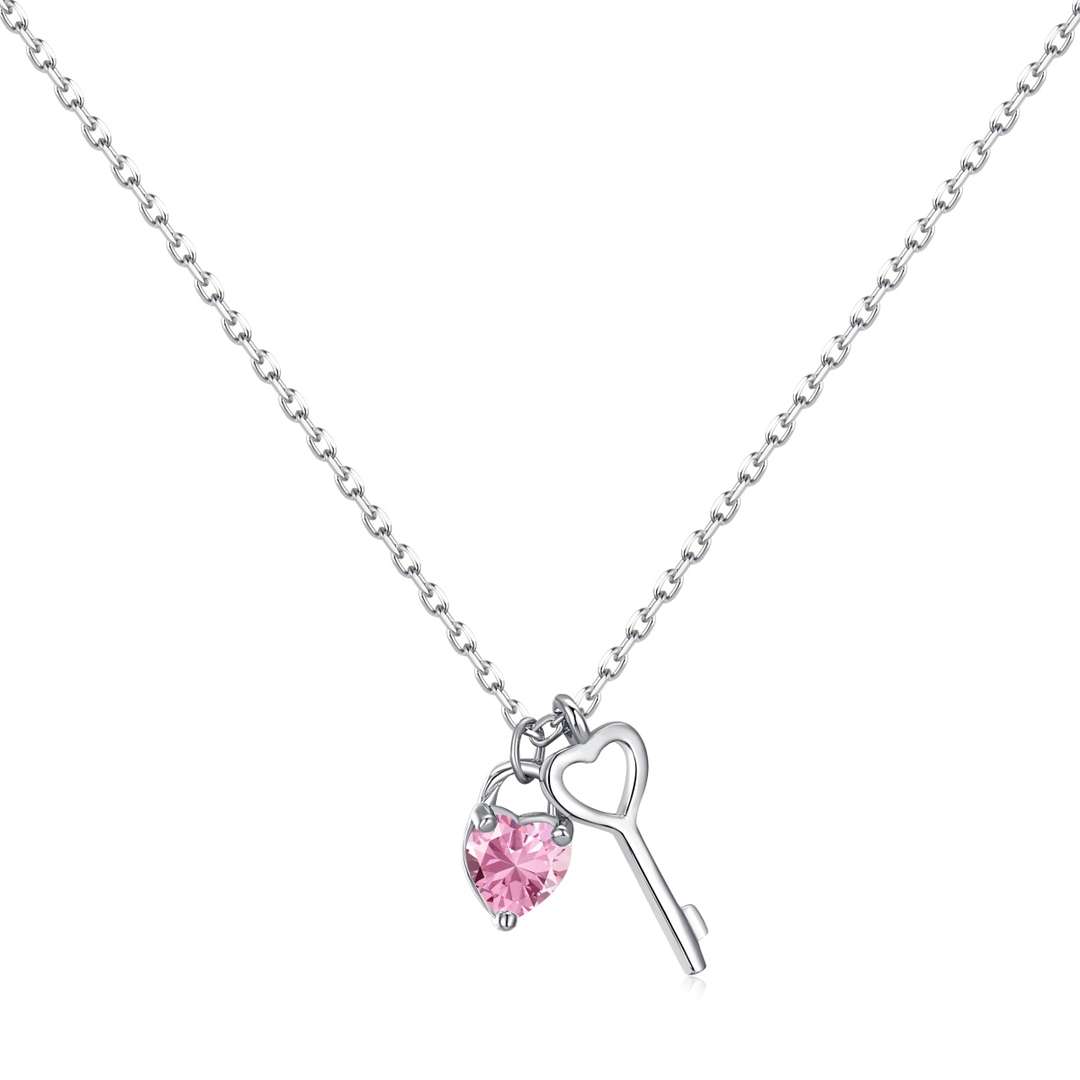 [Perla Lux]Unique Heart Shape Key Pendent Necklace