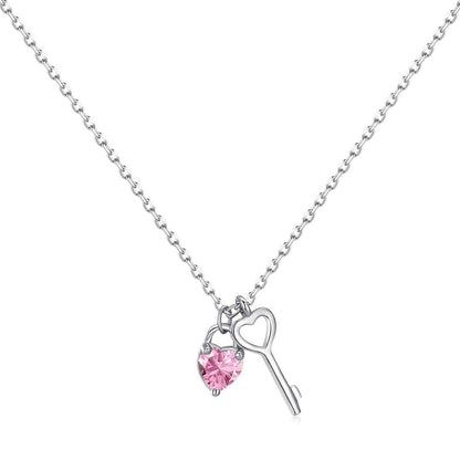 [Perla Lux]Unique Heart Shape Key Pendent Necklace