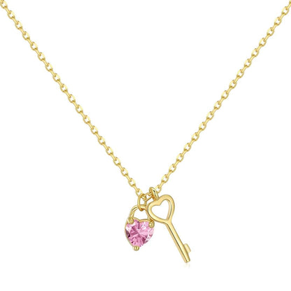 [Perla Lux]Unique Heart Shape Key Pendent Necklace