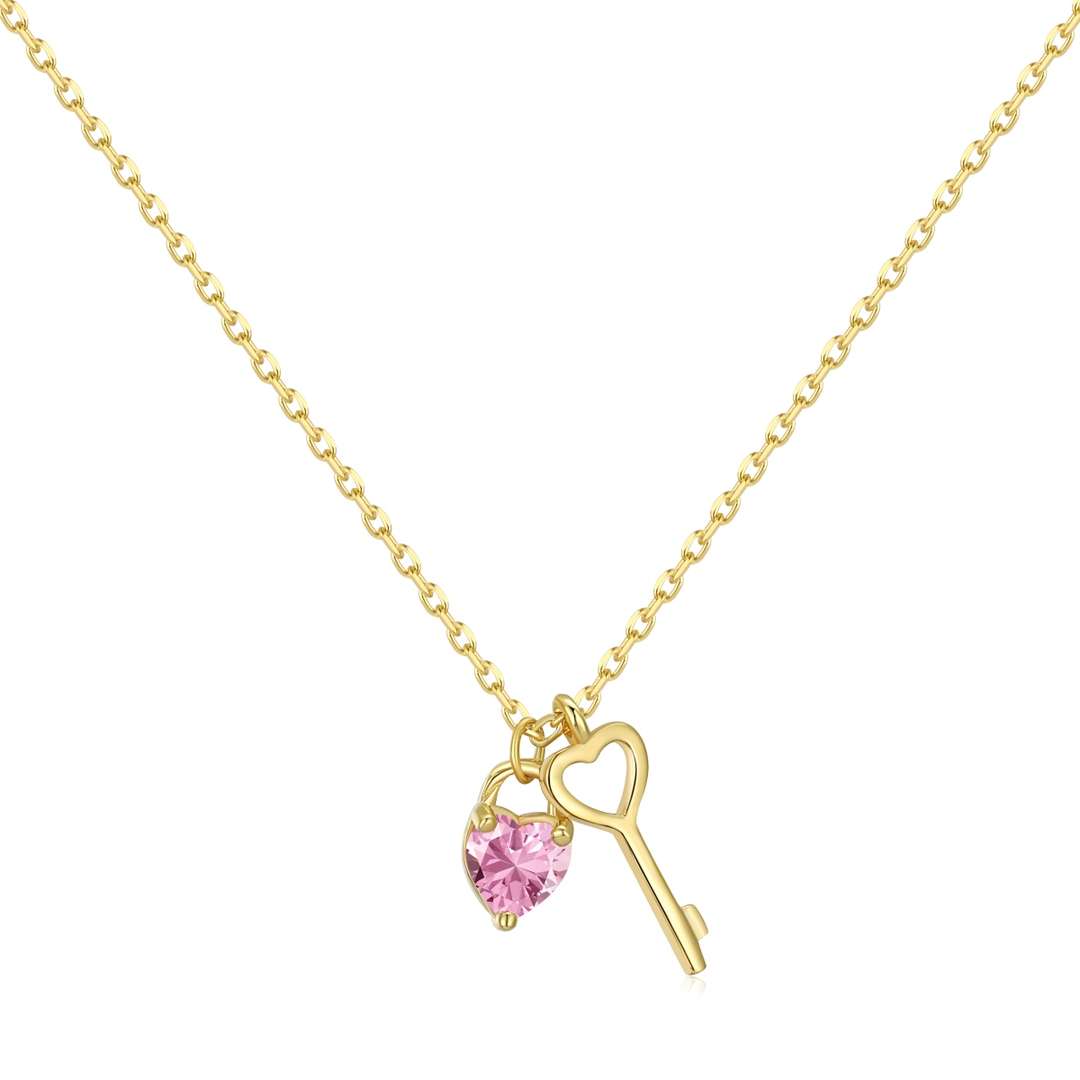 [Perla Lux]Unique Heart Shape Key Pendent Necklace