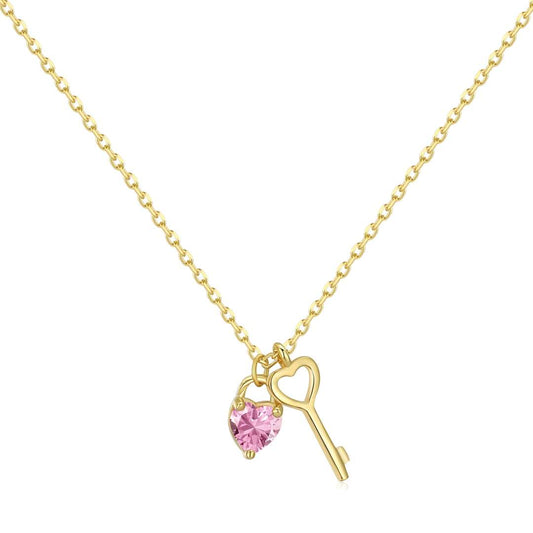 [Perla Lux]Unique Heart Shape Key Pendent Necklace