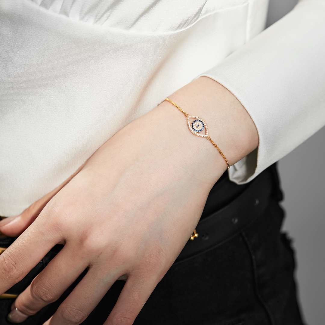 [Perla Lux]Dazzling Eye Shape Necklace