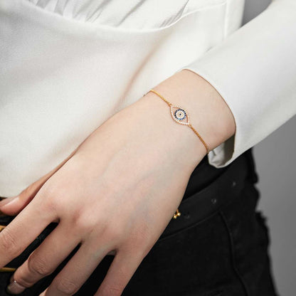 [Perla Lux]Dazzling Eye Shape Necklace