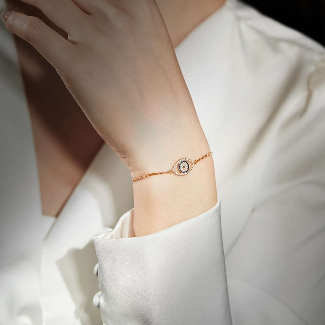 [Perla Lux]Dazzling Eye Shape Necklace