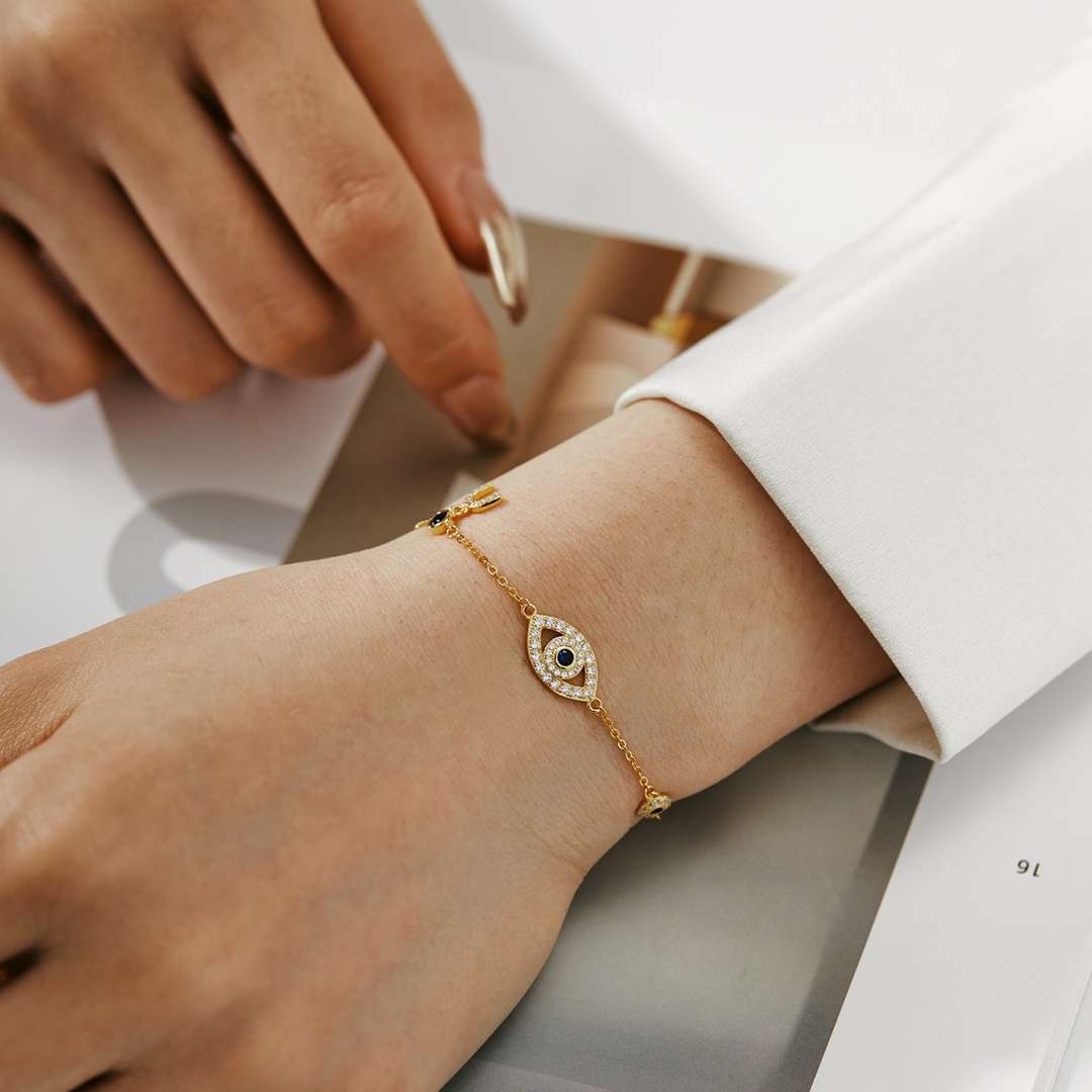 [Perla Lux]Dainty Eye Shape Necklace