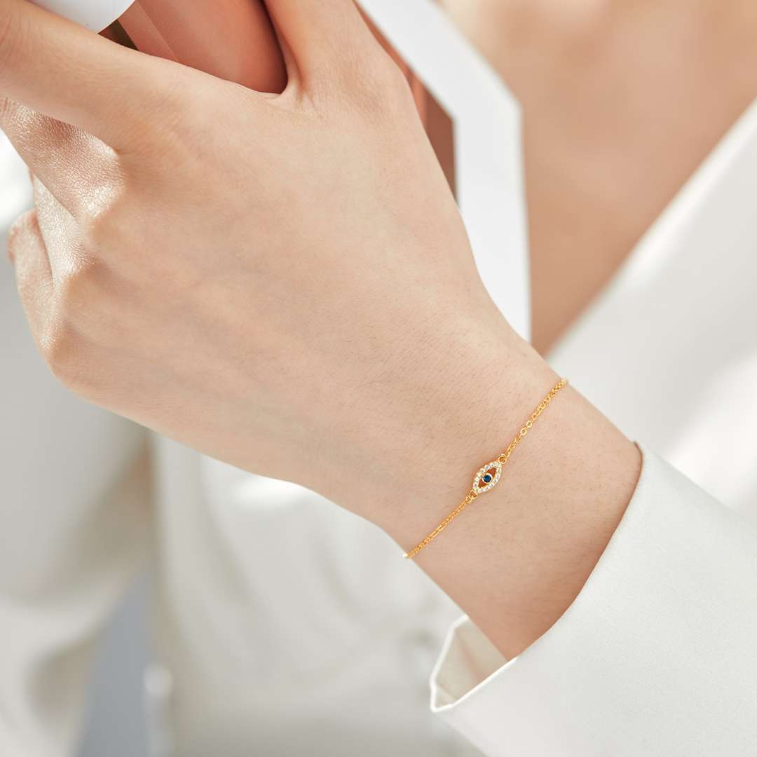 [Perla Lux]Evil Eye Shape Necklace