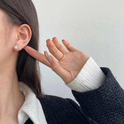 [Perla Lux]Oval Classic Dignified Elegant Earrings